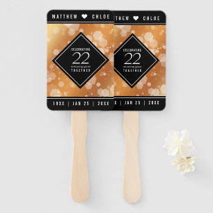 Elegant 22nd Copper Wedding Anniversary Hand Fan