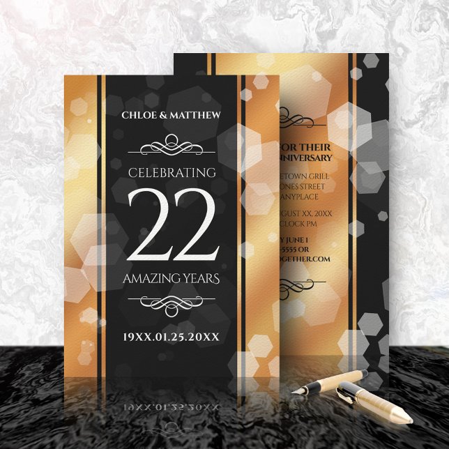 Elegant 22nd Copper Wedding Anniversary Invitation (Creator Uploaded)