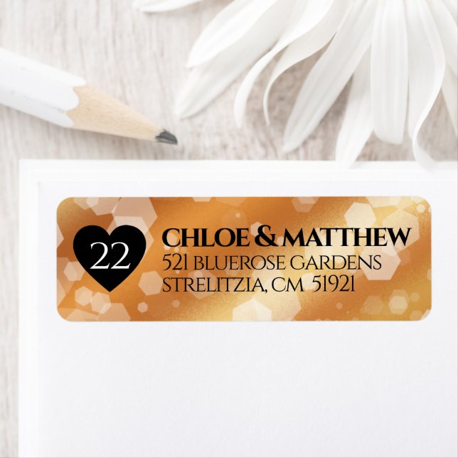 Elegant 22nd Copper Wedding Anniversary Label (Insitu)