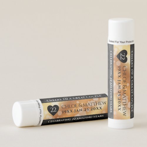 Elegant 22nd Copper Wedding Anniversary Lip Balm