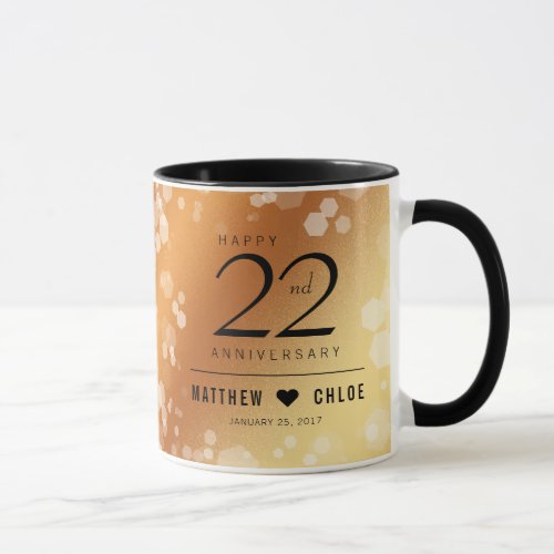 Elegant 22nd Copper Wedding Anniversary Mug