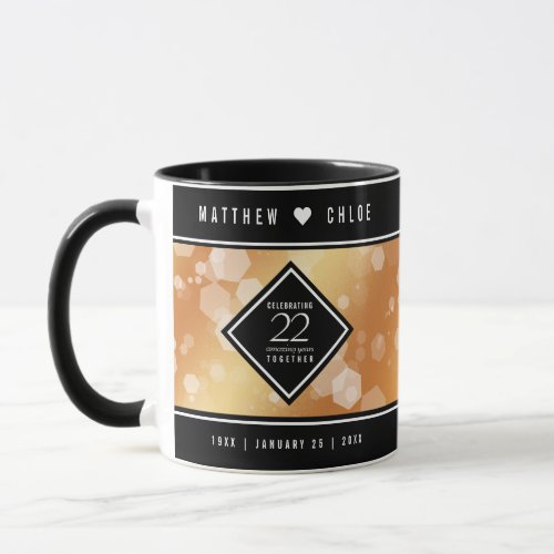 Elegant 22nd Copper Wedding Anniversary Mug