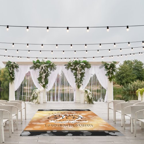 Elegant 22nd Copper Wedding Anniversary Outdoor Rug