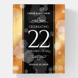 Elegant 22nd Copper Wedding Anniversary Paperweight