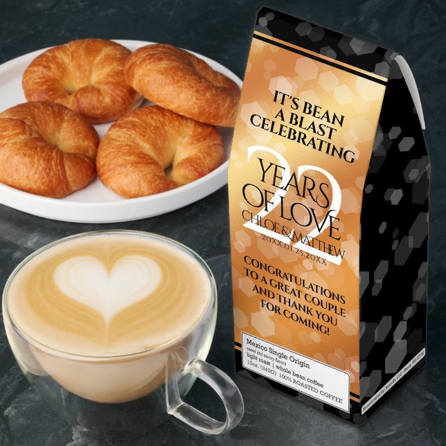 Elegant 22nd Copper Wedding Anniversary Roasted Coffee (Breakfast)