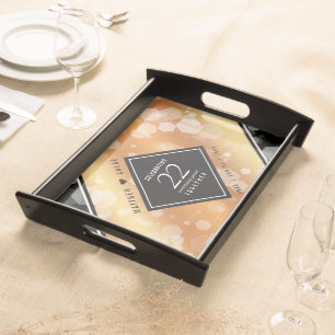 Elegant 22nd Copper Wedding Anniversary Serving Tray