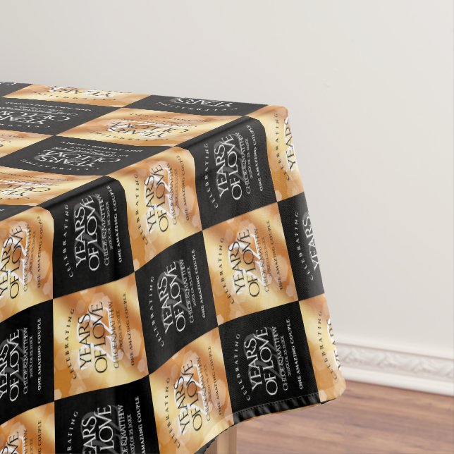 Elegant 22nd Copper Wedding Anniversary Tablecloth (In Situ)