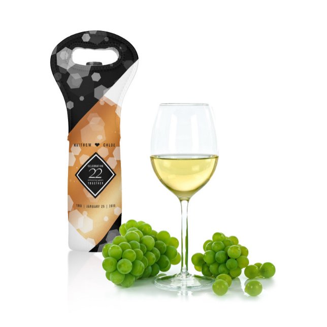 Elegant 22nd Copper Wedding Anniversary Wine Bag (Creator Uploaded)