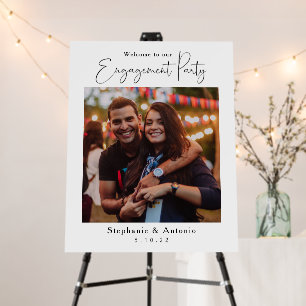 Elegant 22x28 Calligraphy Engagement Party Sign