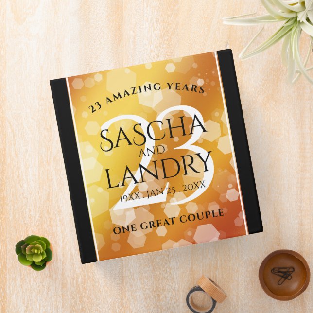 Elegant 23rd Imperial Topaz Wedding Anniversary 3 Ring Binder (In Situ)