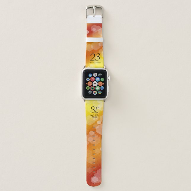 Elegant 23rd Imperial Topaz Wedding Anniversary Apple Watch Band (Front)
