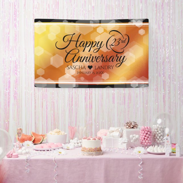 Elegant 23rd Imperial Topaz Wedding Anniversary Banner (Party)