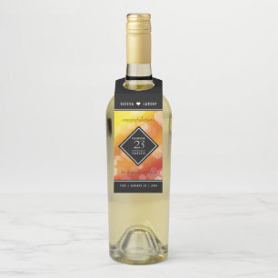 Elegant 23rd Imperial Topaz Wedding Anniversary Bottle Hanger Tag