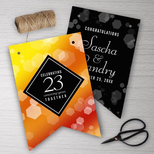 Elegant 23rd Imperial Topaz Wedding Anniversary Bunting Flags