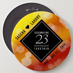 Elegant 23rd Imperial Topaz Wedding Anniversary Button