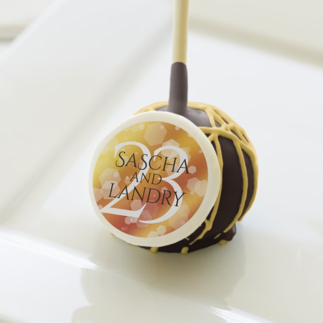 Elegant 23rd Imperial Topaz Wedding Anniversary Cake Pops (Front Insitu)