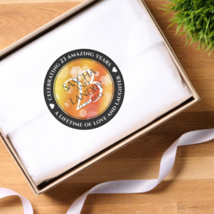 Elegant 23rd Imperial Topaz Wedding Anniversary Classic Round Sticker