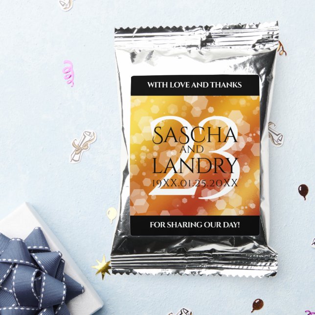 Elegant 23rd Imperial Topaz Wedding Anniversary Coffee Drink Mix (Packets)