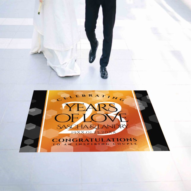 Elegant 23rd Imperial Topaz Wedding Anniversary Floor Decals (Wedding)