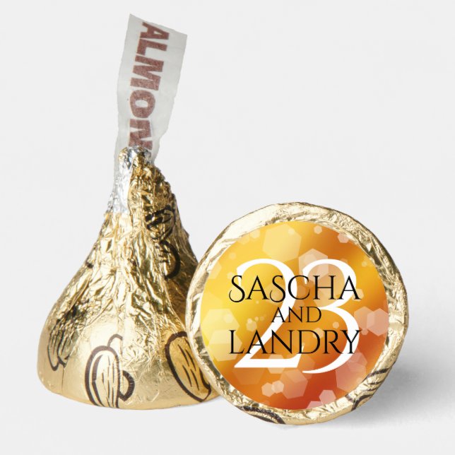 Elegant 23rd Imperial Topaz Wedding Anniversary Hershey®'s Kisses® (Front)