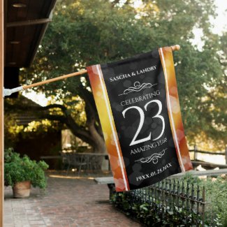 Elegant 23rd Imperial Topaz Wedding Anniversary House Flag