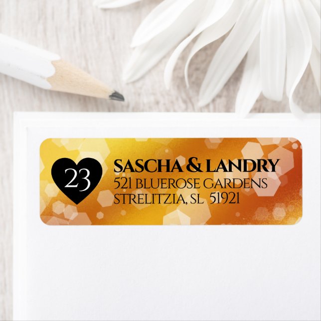 Elegant 23rd Imperial Topaz Wedding Anniversary Label (Insitu)