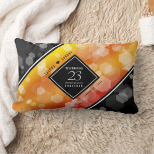 Elegant 23rd Imperial Topaz Wedding Anniversary Lumbar Pillow