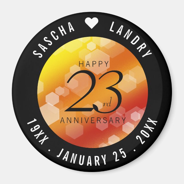 Elegant 23rd Imperial Topaz Wedding Anniversary Magnet (Front)