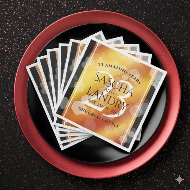 Elegant 23rd Imperial Topaz Wedding Anniversary Paper Dinner Napkins (Elegant 23rd Imperial Topaz Wedding Anniversary Napkins Cover Photo)