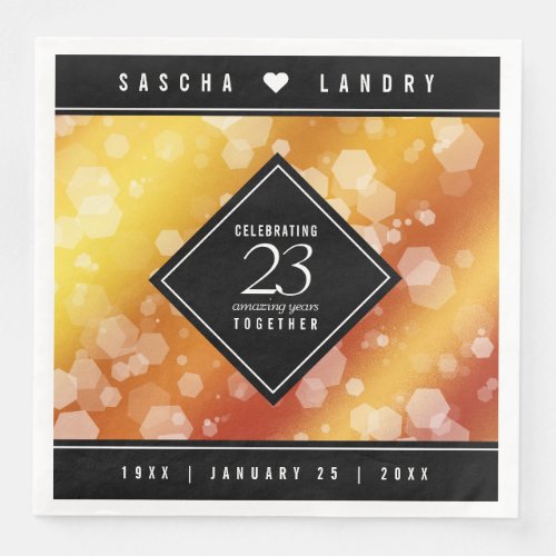 Elegant 23rd Imperial Topaz Wedding Anniversary Paper Dinner Napkins