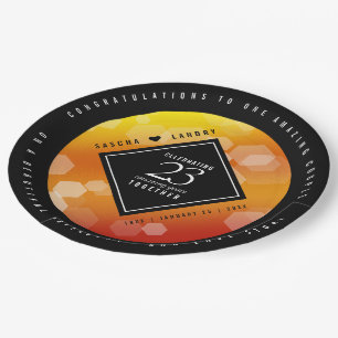 Elegant 23rd Imperial Topaz Wedding Anniversary Paper Plates