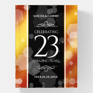 Elegant 23rd Imperial Topaz Wedding Anniversary Paperweight