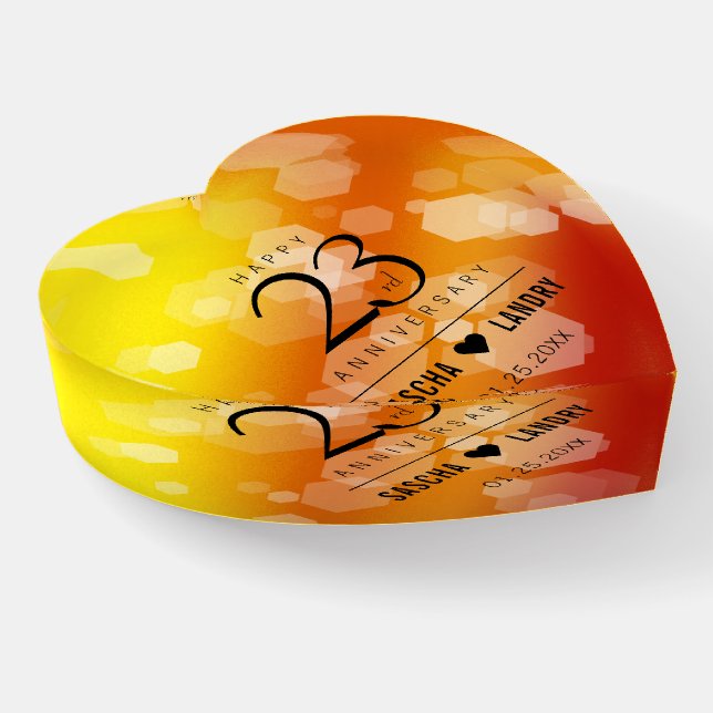 Elegant 23rd Imperial Topaz Wedding Anniversary Paperweight (Angled)