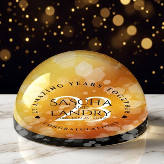 Elegant 23rd Imperial Topaz Wedding Anniversary Paperweight