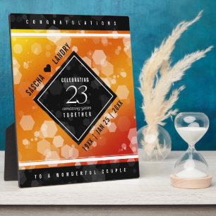 Elegant 23rd Imperial Topaz Wedding Anniversary Plaque