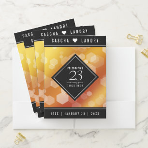 Elegant 23rd Imperial Topaz Wedding Anniversary Pocket Folder