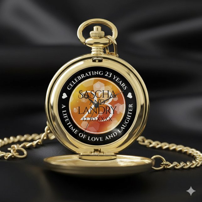 Elegant 23rd Imperial Topaz Wedding Anniversary Pocket Watch (Elegant 23rd Imperial Topaz Wedding Anniversary Pocket Watch Cover Photo)