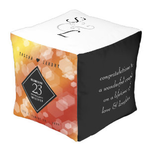 Elegant 23rd Imperial Topaz Wedding Anniversary Pouf