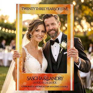 Elegant 23rd Imperial Topaz Wedding Anniversary Selfie Frame