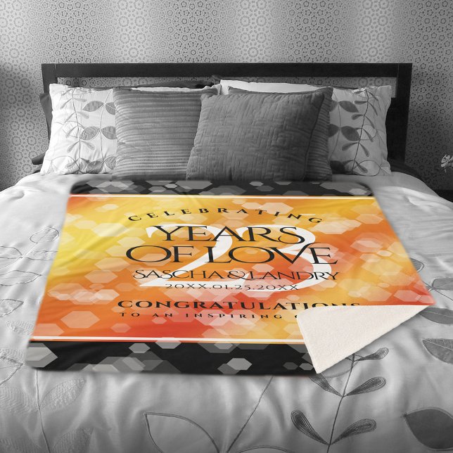 Elegant 23rd Imperial Topaz Wedding Anniversary Sherpa Blanket (Elegant 23rd Imperial Topaz Wedding Anniversary Sherpa Fleece Blanket Cover Photo.)