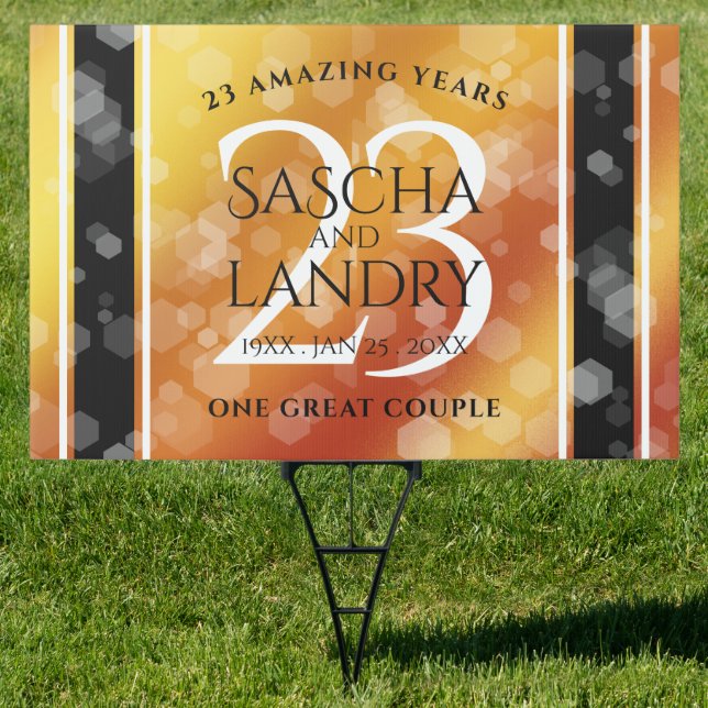 Elegant 23rd Imperial Topaz Wedding Anniversary Sign (Insitu)