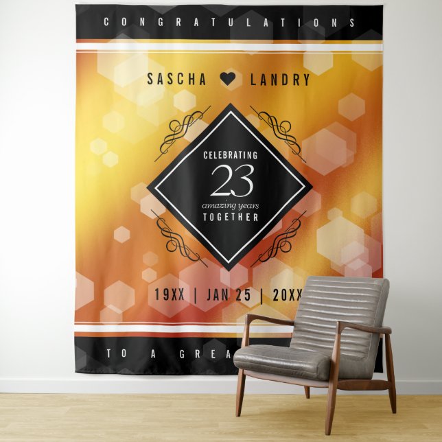 Elegant 23rd Imperial Topaz Wedding Anniversary Tapestry (In Situ)