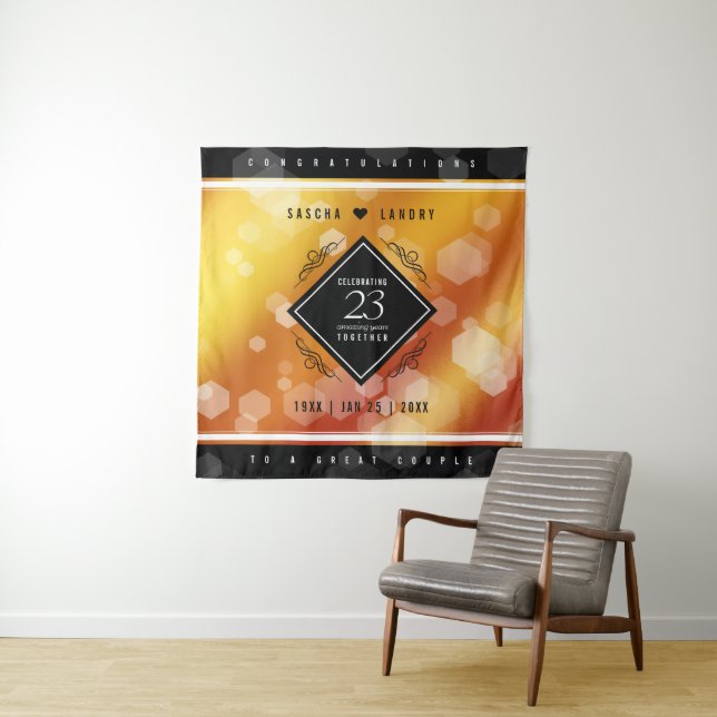 Elegant 23rd Imperial Topaz Wedding Anniversary Tapestry (In Situ)