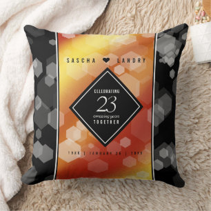 Elegant 23rd Imperial Topaz Wedding Anniversary Throw Pillow