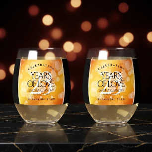 Elegant 23rd Imperial Topaz Wedding Anniversary Whiskey Glass