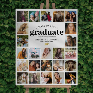 Elegant 24 Photo Collage Graduation Foam Board