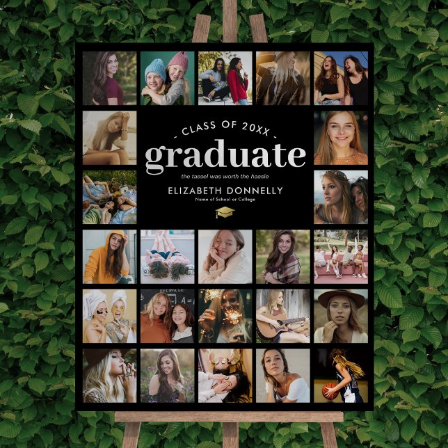 Elegant 24 Photo Collage Graduation Foam Board (Creator Uploaded)