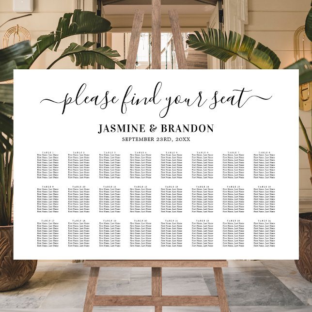 Elegant 24 Table Wedding Seating Chart Foam Board (Creator Uploaded)
