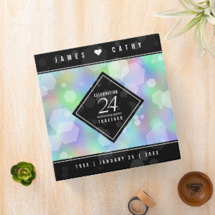 Elegant 24th Opal Wedding Anniversary Celebration 3 Ring Binder