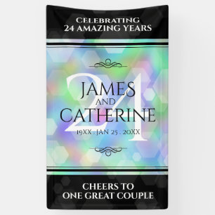 Elegant 24th Opal Wedding Anniversary Celebration Banner